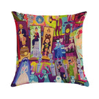 Retro Mansion Collage Soft Ultra-Soft Texture Throw Pillow
