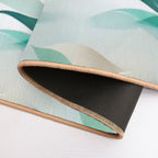 Ethereal Flowing Waves in Teal, Gold, And Cream  Non-Slip Bath Mat