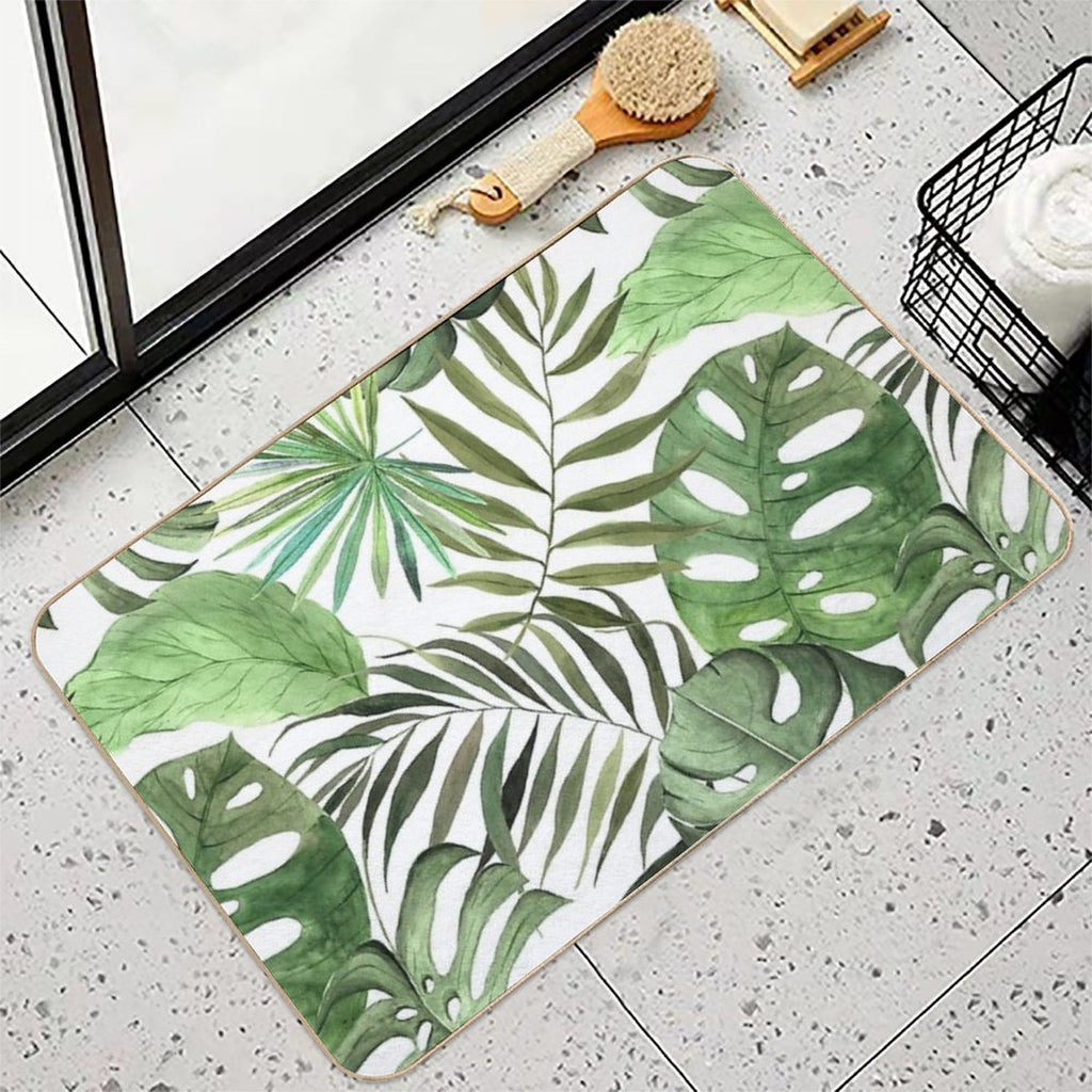 Tropical Foliage  Easy Maintenance Bath Mat