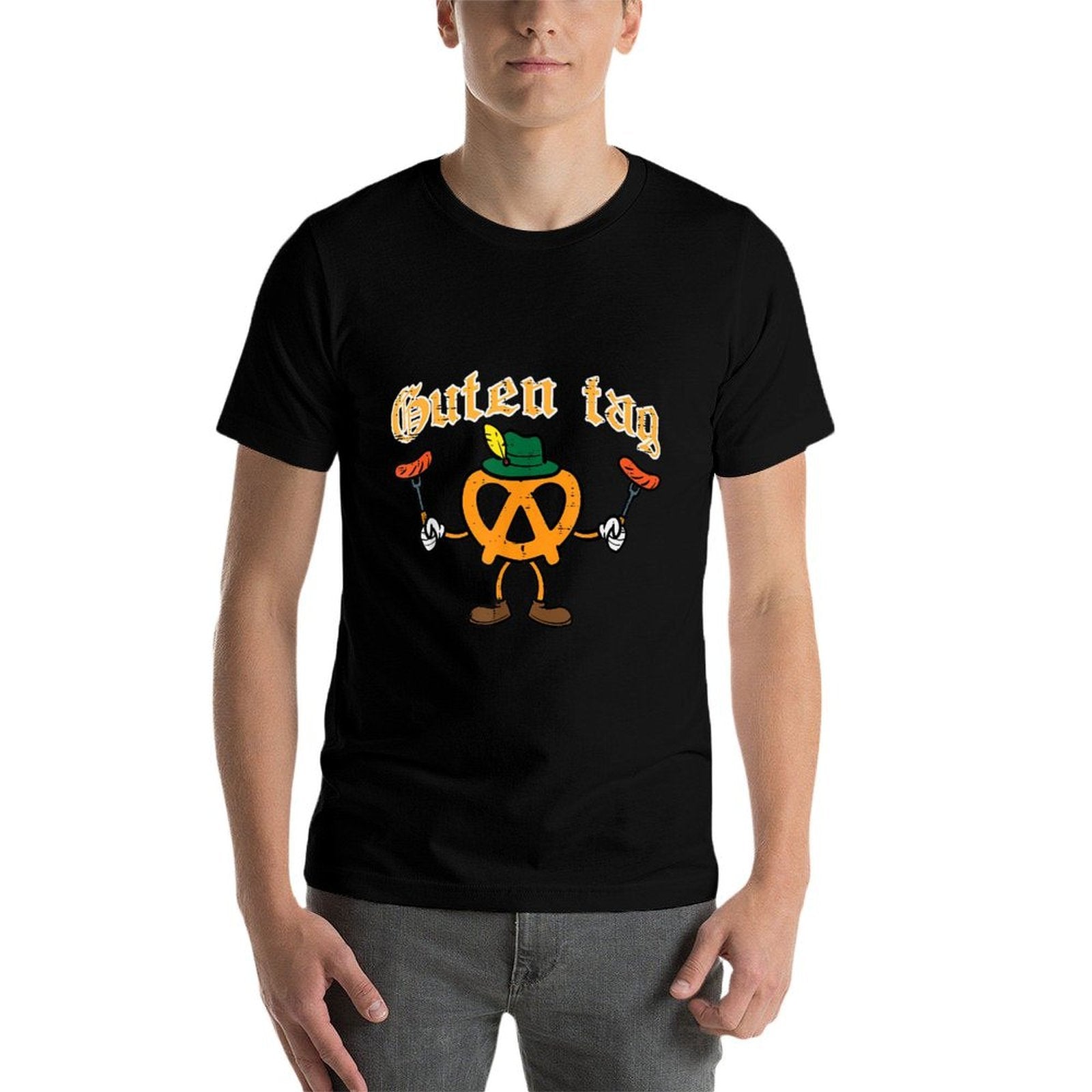 Oktoberfest Guten Tag Pretzel Sausages German Kids Men Women  Lightweight T-Shirt