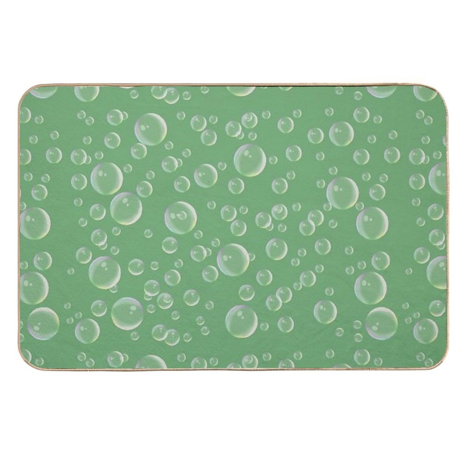 COMMIC Bubbles on Green  Easy Maintenance Bath Mat