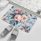 Watercolor Lavender Floral Seamless Design  Easy Maintenance Bath Mat