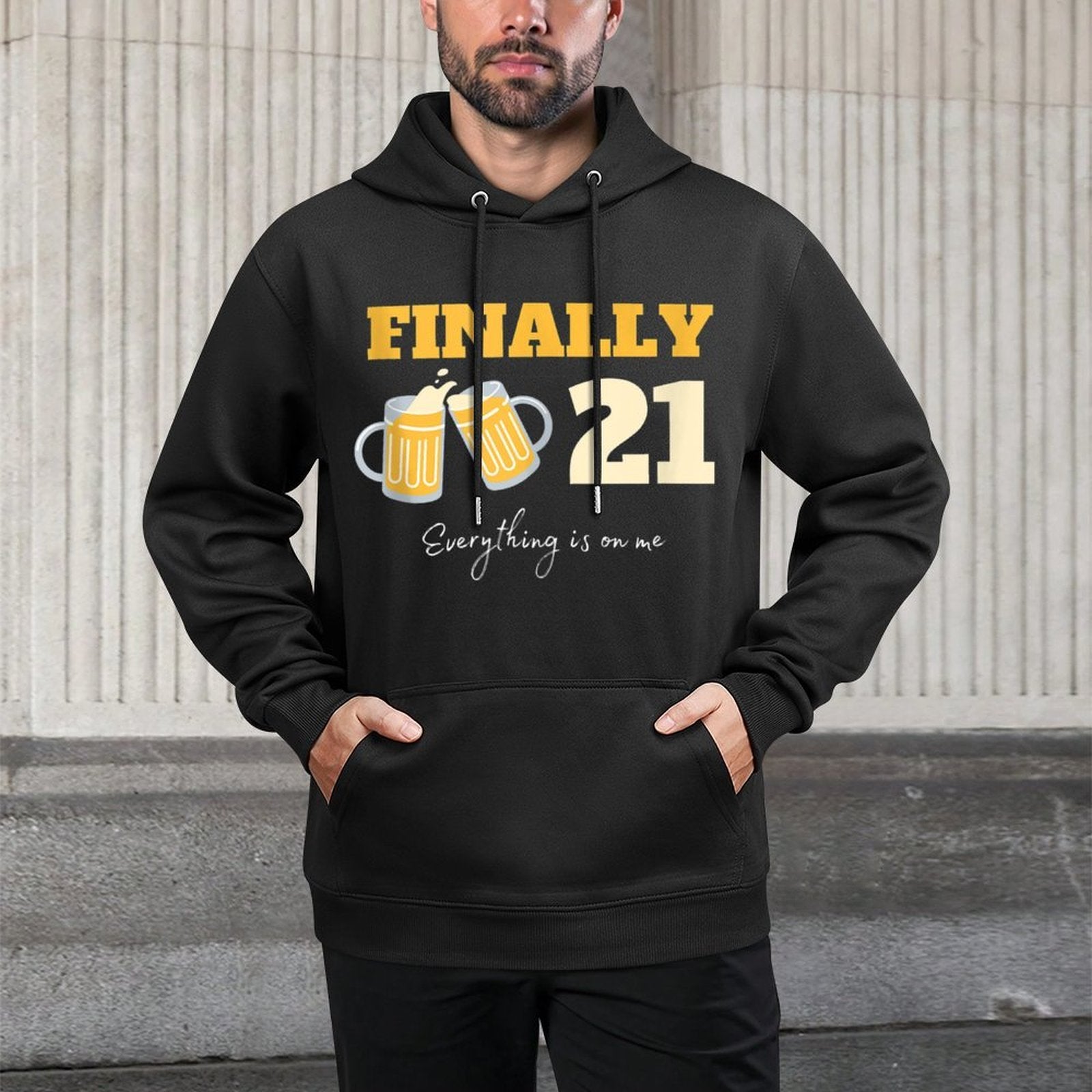 Finally 21-Year-Old Son Daughter Funny Happy 21st Birthday Versatile Streetwear Hoodie