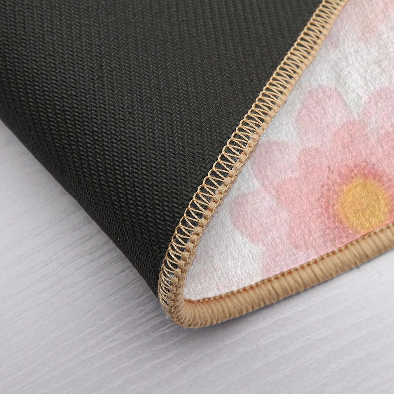 White Summer Flowers  High-Traffic Bath Mat