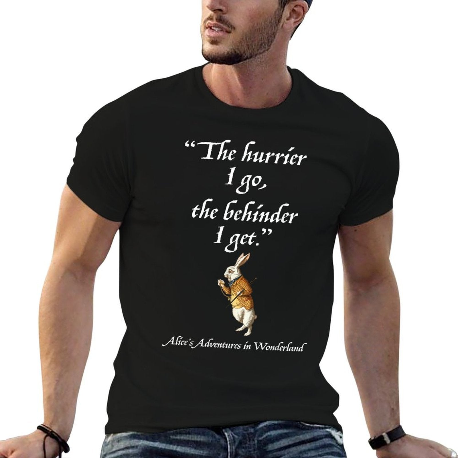 Alice in Wonderland White Rabbit Quote Vintage Style  Vintage-inspired T-Shirt