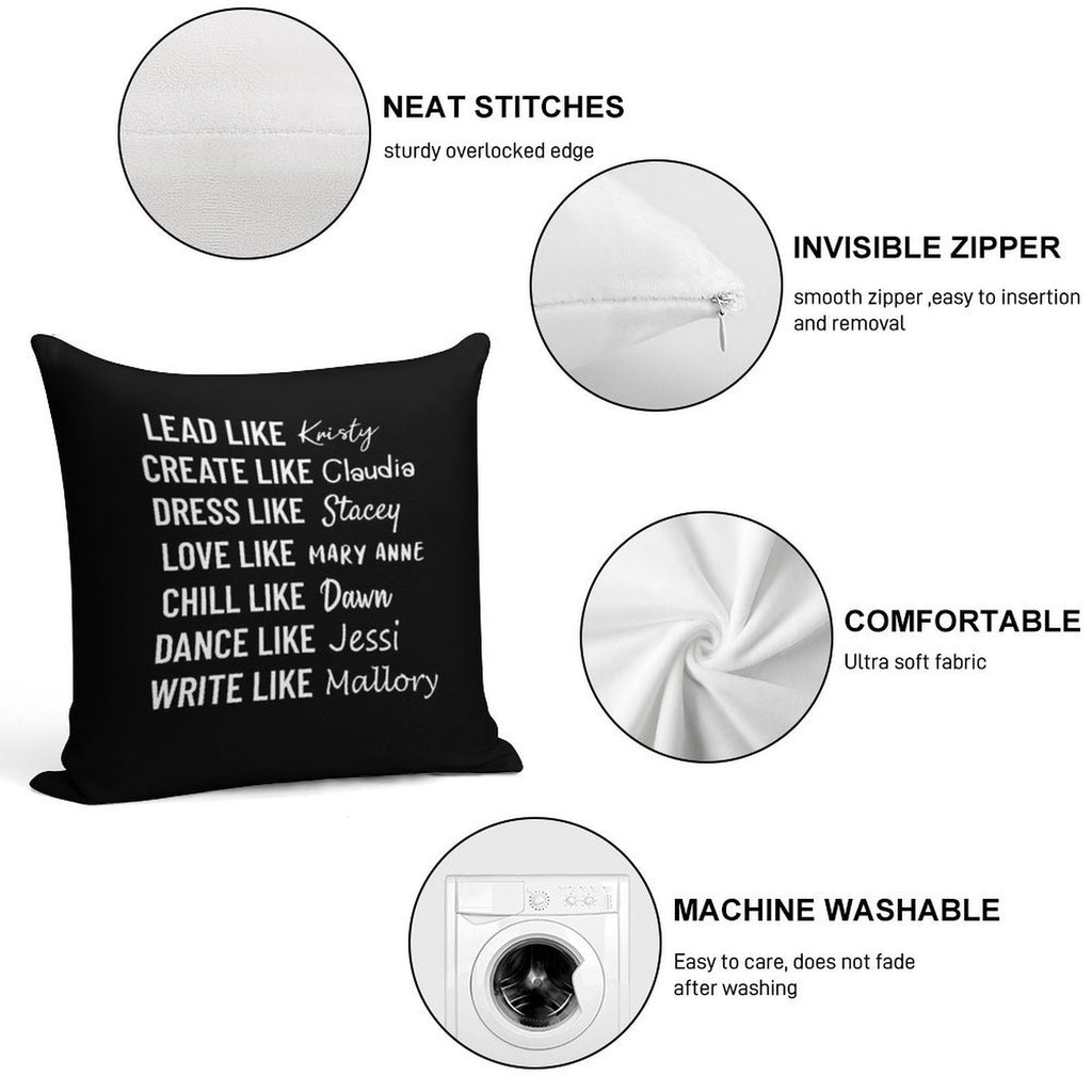 The Baby Sitters Club - Kristy, Claudia, Stacey, Mary Anne, Dawn, Jessi, Mallory Soft Warmth Comfort Throw Pillow