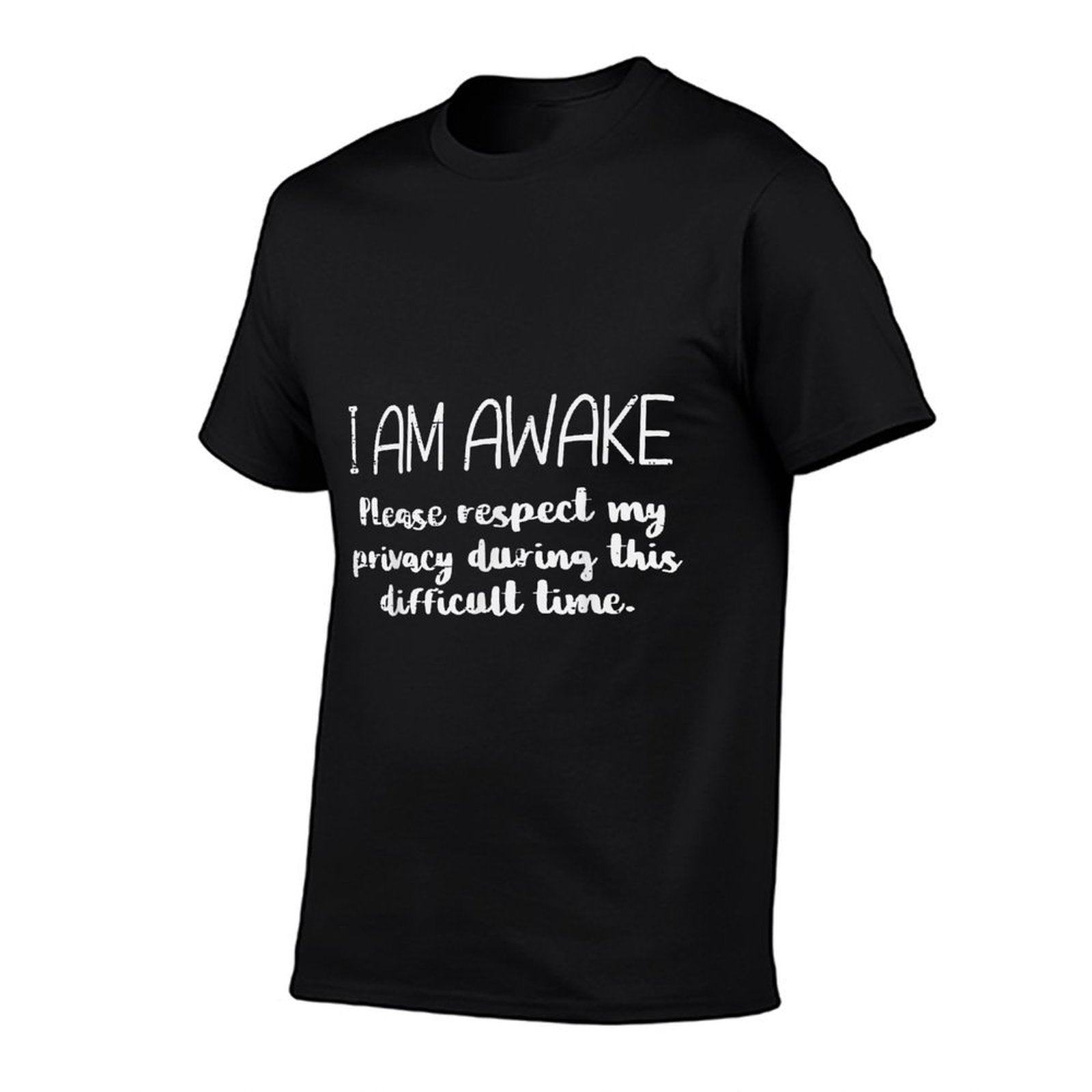 I Am Awake Respect Privacy Funny Saying Sleep Men Women Kids  Heathered Texture T-Shirt