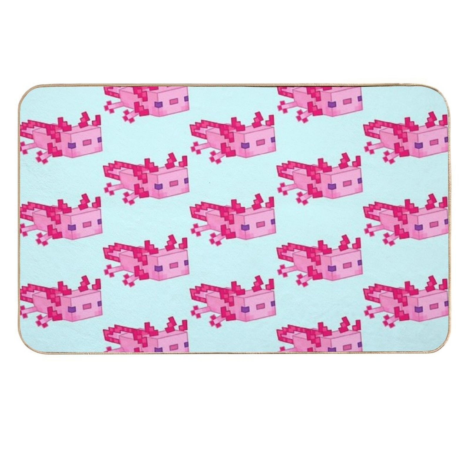 Minecraft Pink Axolotl  Dirt-Trapping Bath Mat