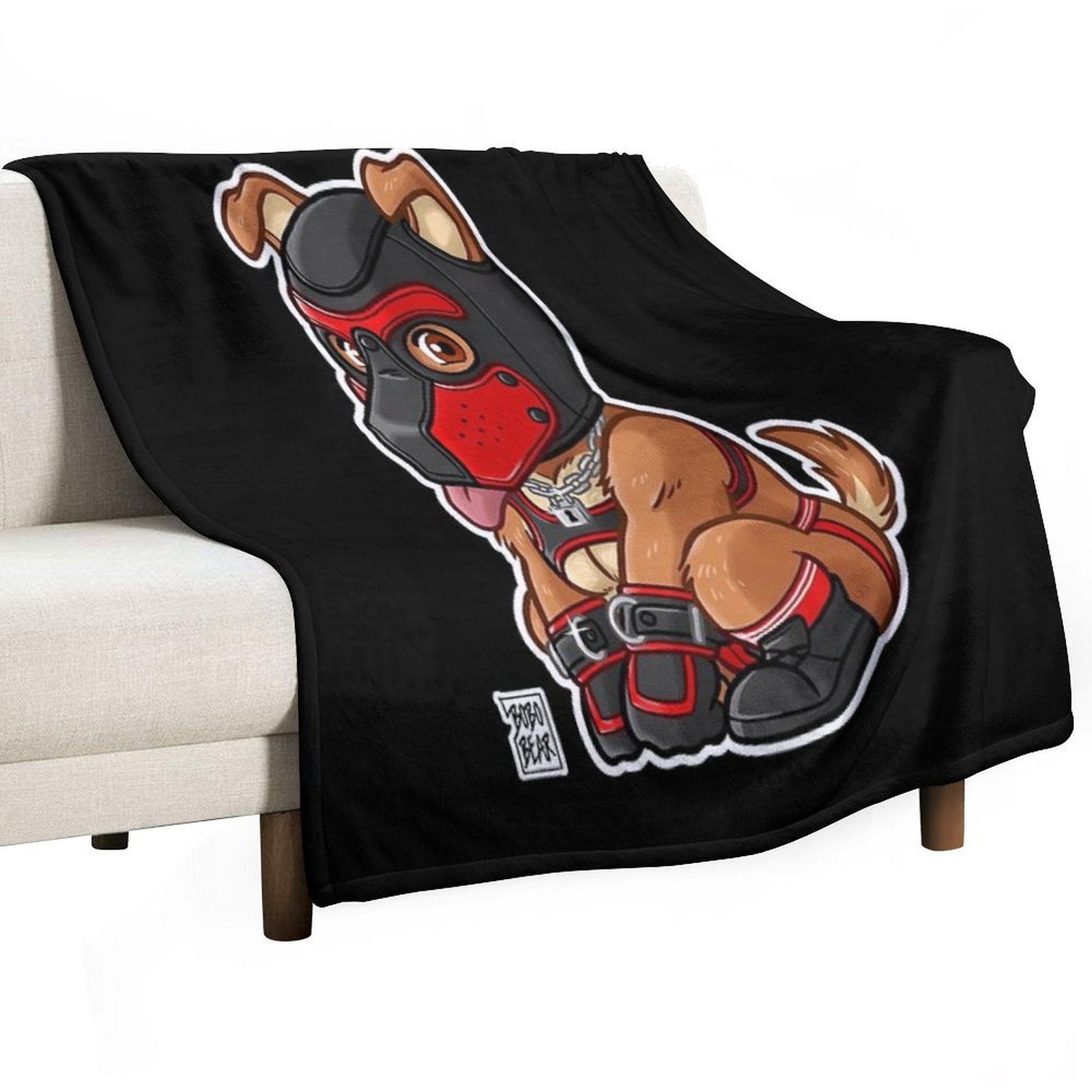 PLAYFUL PUPPY - RED MASK - BEARZOO SERIES Comfort Throw Blanket