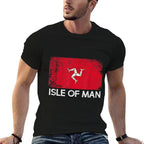 Manx  Vintage Made In Isle of Man Gift  Rolled Sleeves T-Shirt