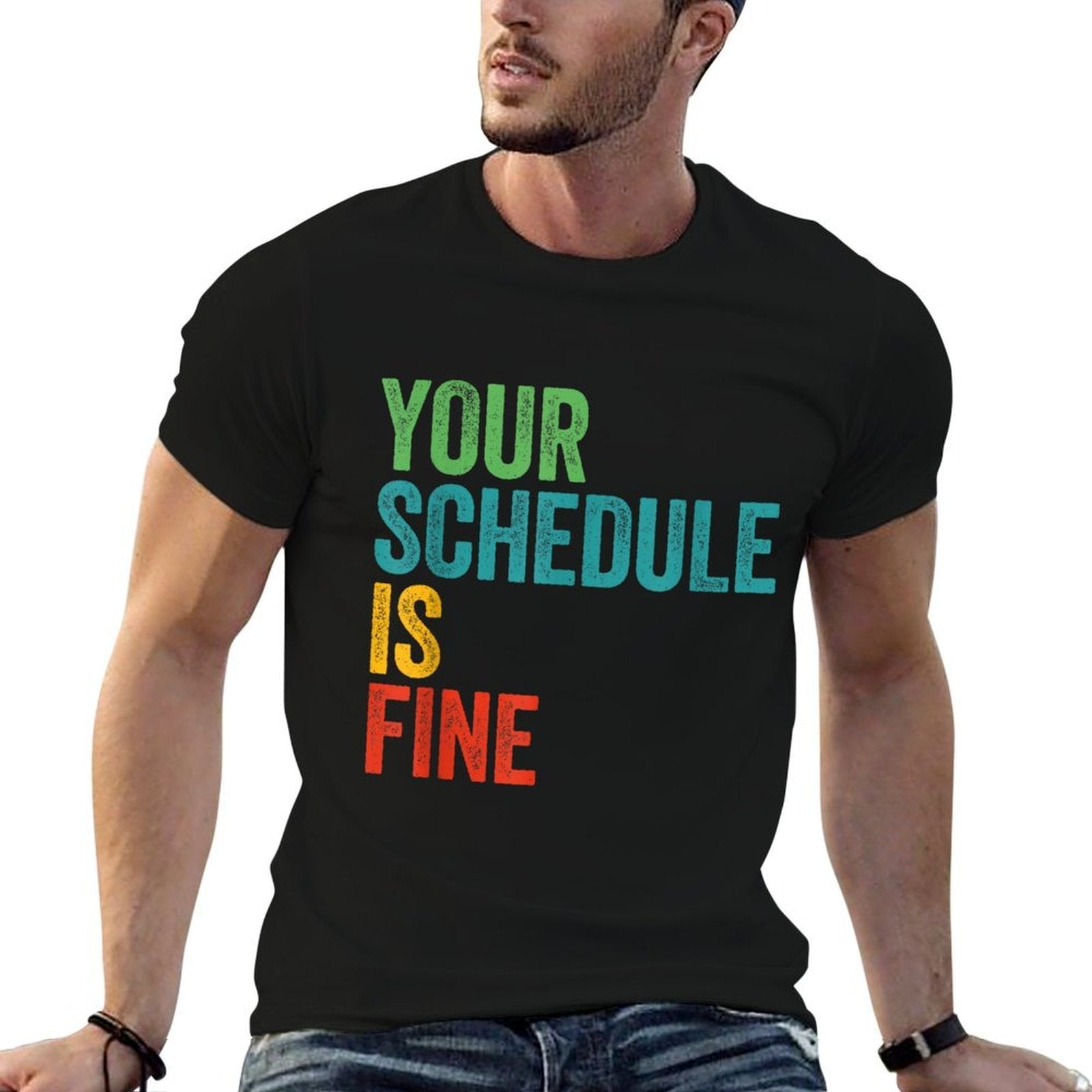 Retro Your Schedule Is Fine School Counselor  Polyester Blend T-Shirt