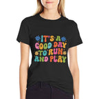 Its A Good Day To Run And Play PE Teacher Physical Education  Oversized Silhouette T-Shirt