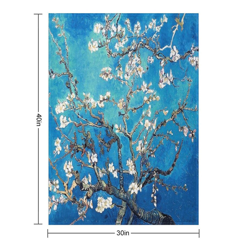 Vincent Van Gogh Almond Blossoms Turquoise Ocean Eco-conscious Throw Blanket