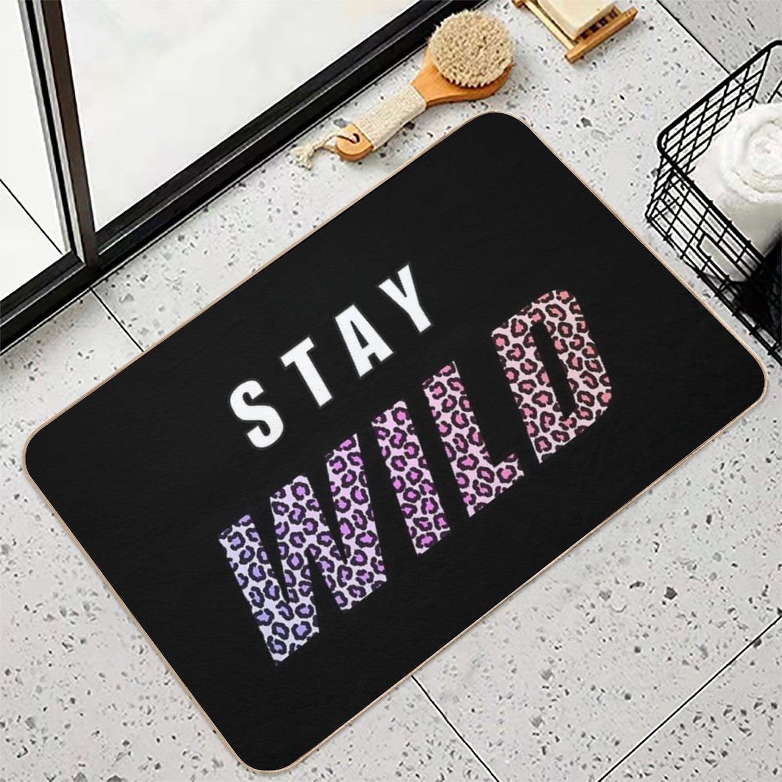 Stay Wild Ben Azelart  Easy Maintenance Bath Mat