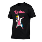KESHA Name Personalized Birthday Dabbing Unicorn Queen  Graphic-printed T-Shirt