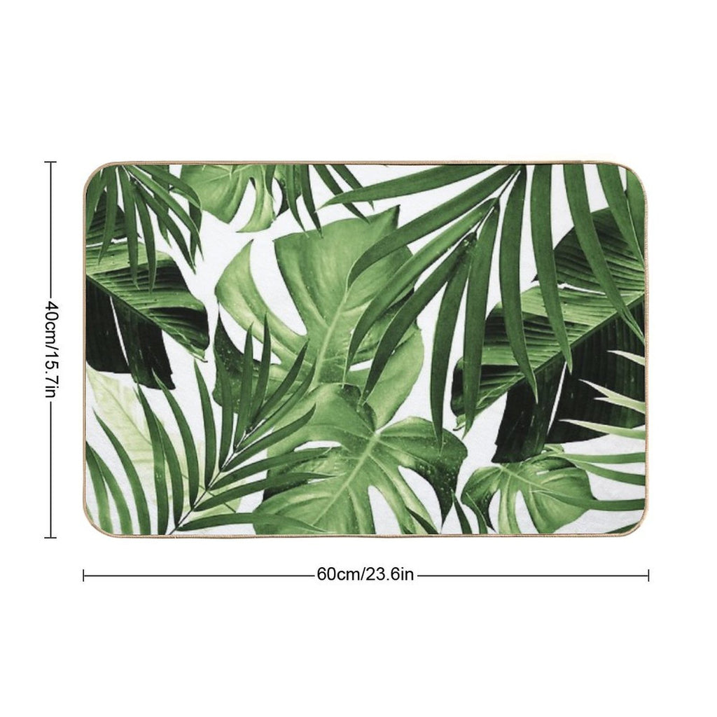Tropical Jungle Leaves Pattern #12 #tropical #decor #art  Stain-Proof Bath Mat