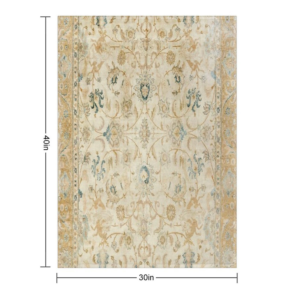 Antique Persian Tabriz  Rug Print Velvety-soft Throw Blanket