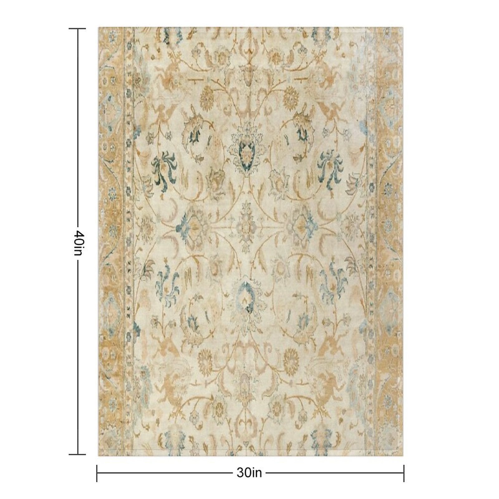 Antique Persian Tabriz  Rug Print Velvety-soft Throw Blanket