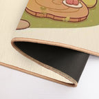 Strawberry Bakery Shop with Frogs  Repositionable Bath Mat