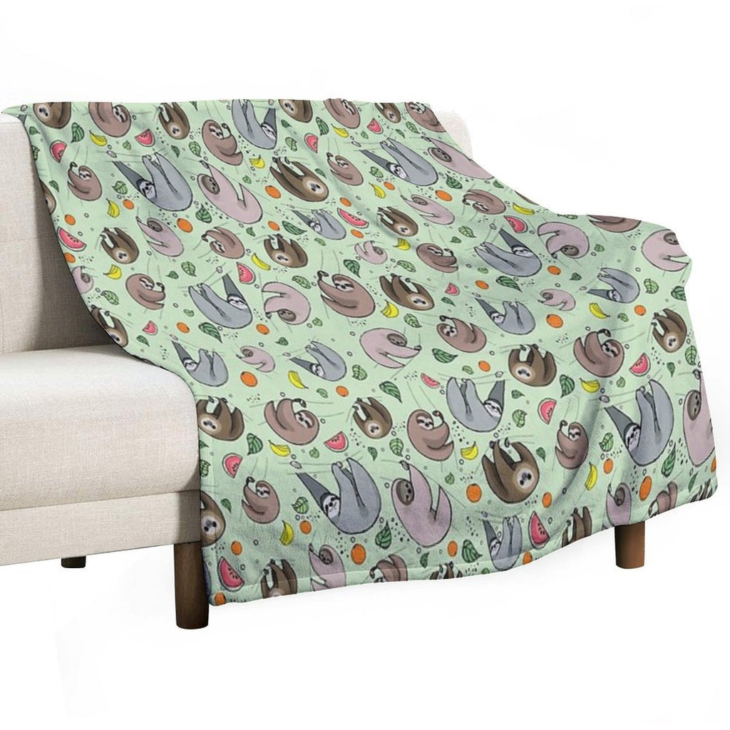 Sloths Easy Care Throw Blanket