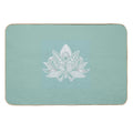 Lotus Flower on Turquoise  Repositionable Bath Mat