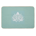 Lotus Flower on Turquoise  Repositionable Bath Mat