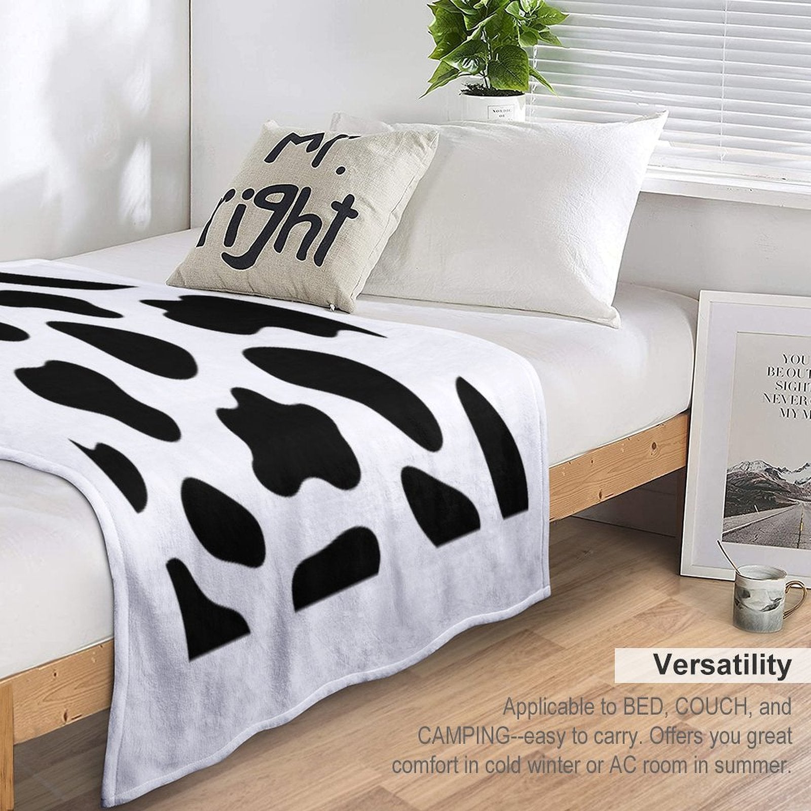 Cow Print Design Wrinkle-free Throw Blanket