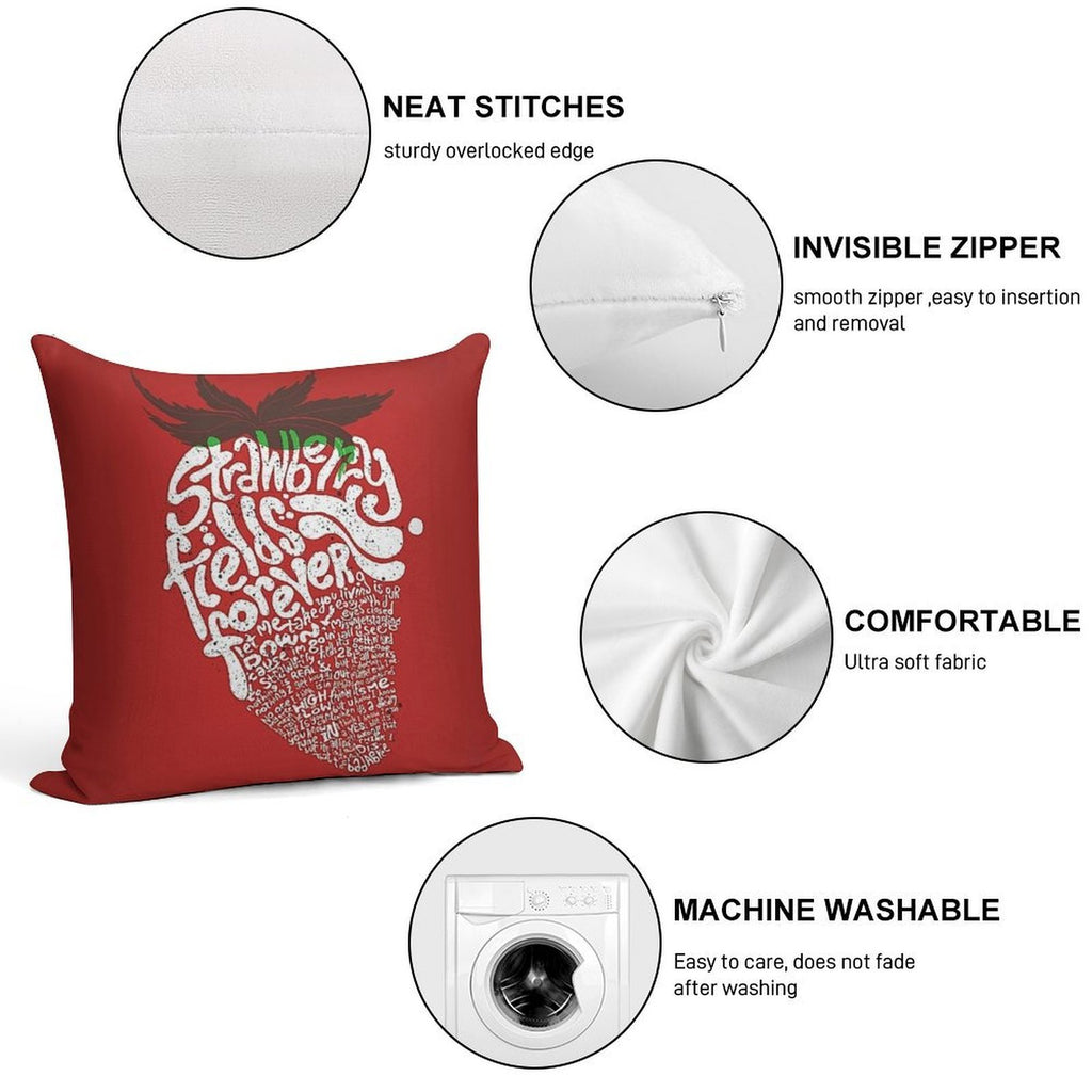 Strawberry Fields Forever Soft Ultra-Soft Texture Throw Pillow