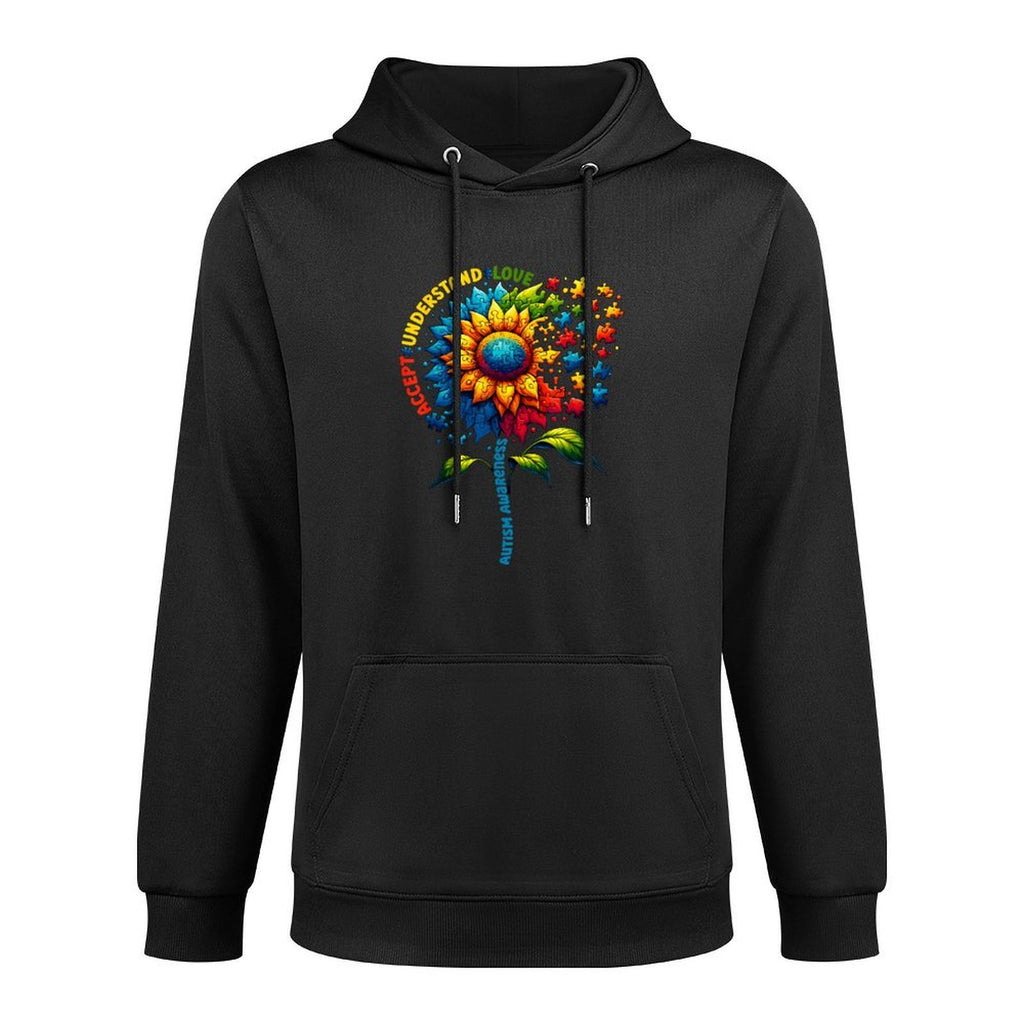 Autism Awareness Sunflower Men Women Kids Autism Sunflower Cotton-Polyester Blend Hoodie