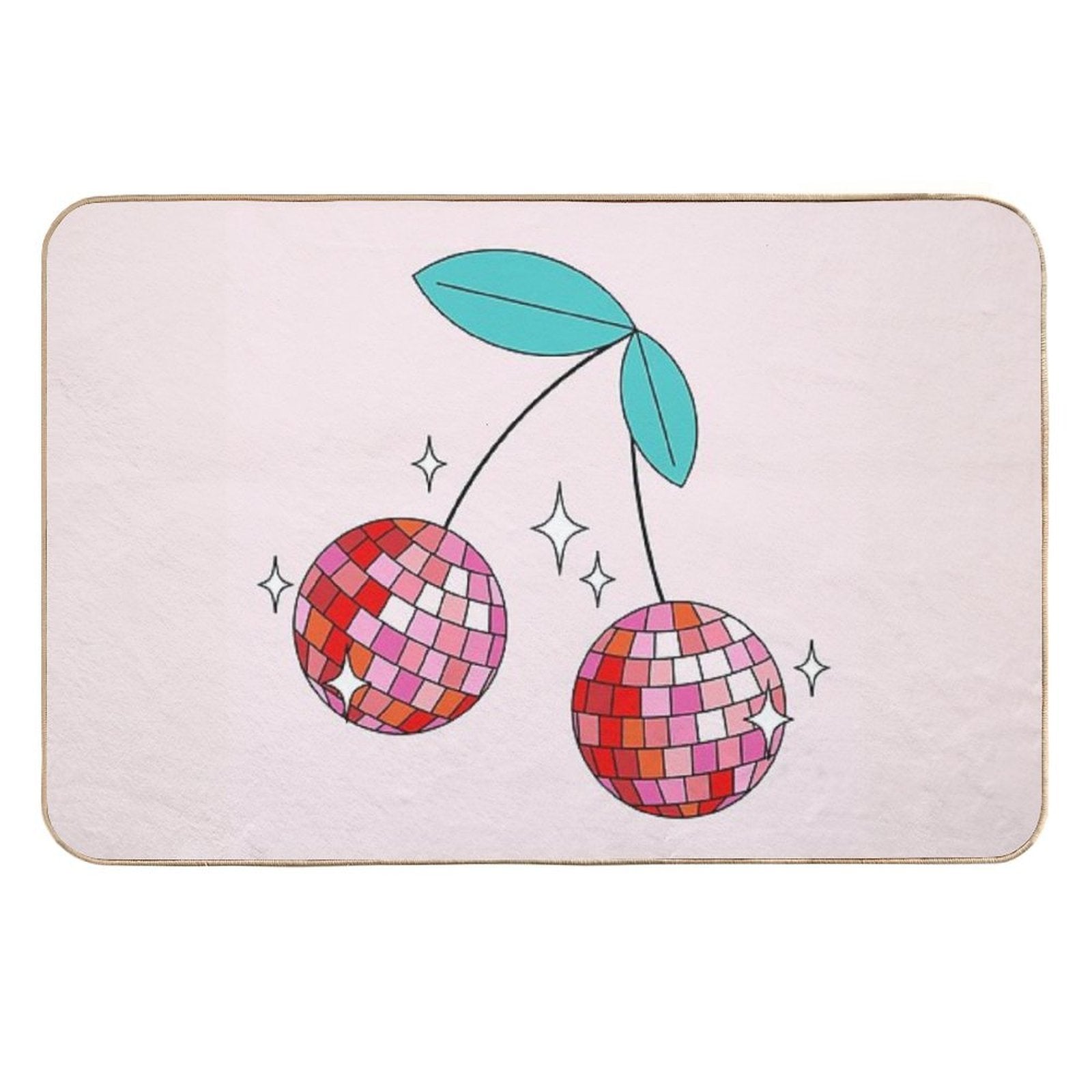Cherry Discoball  Easy To Clean Bath Mat