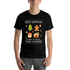 Christmas Tech Support Here To Delete Cookies Ugly Sweater  Heathered Texture T-Shirt