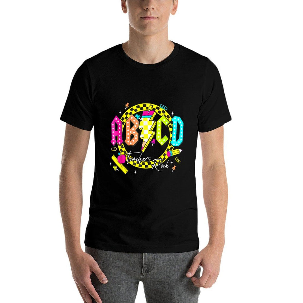 Funny Back To School ABCD Teacher Rocks Abcs Teachers Rock  Tagless Design T-Shirt