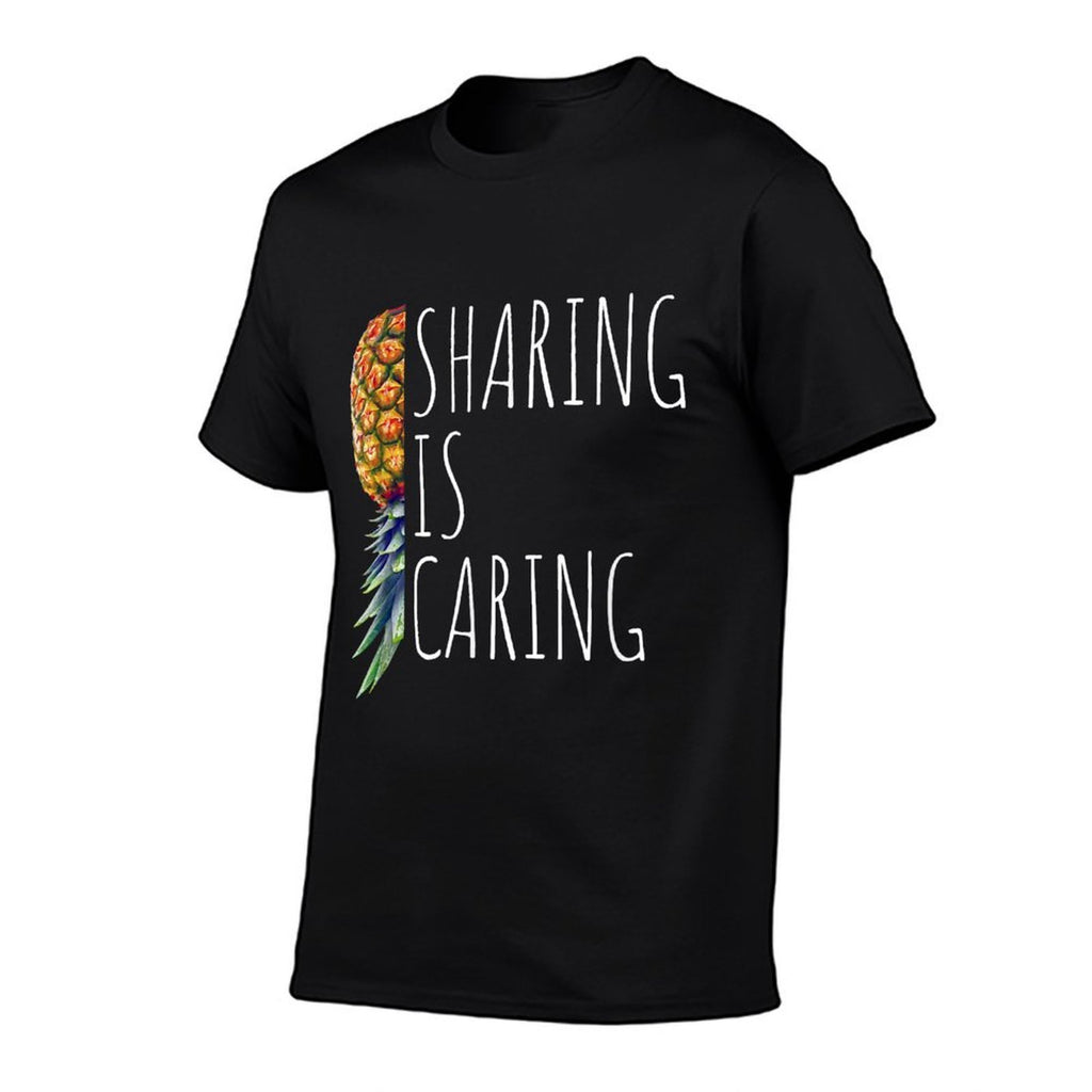Funny Sharing Is Caring Upside Down Pineapple Swinger  Eco-friendly Material T-Shirt