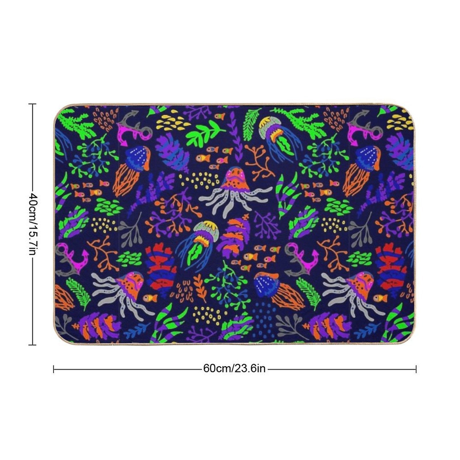 Cute Neon Aquarium  Slip-Resistant Bath Mat
