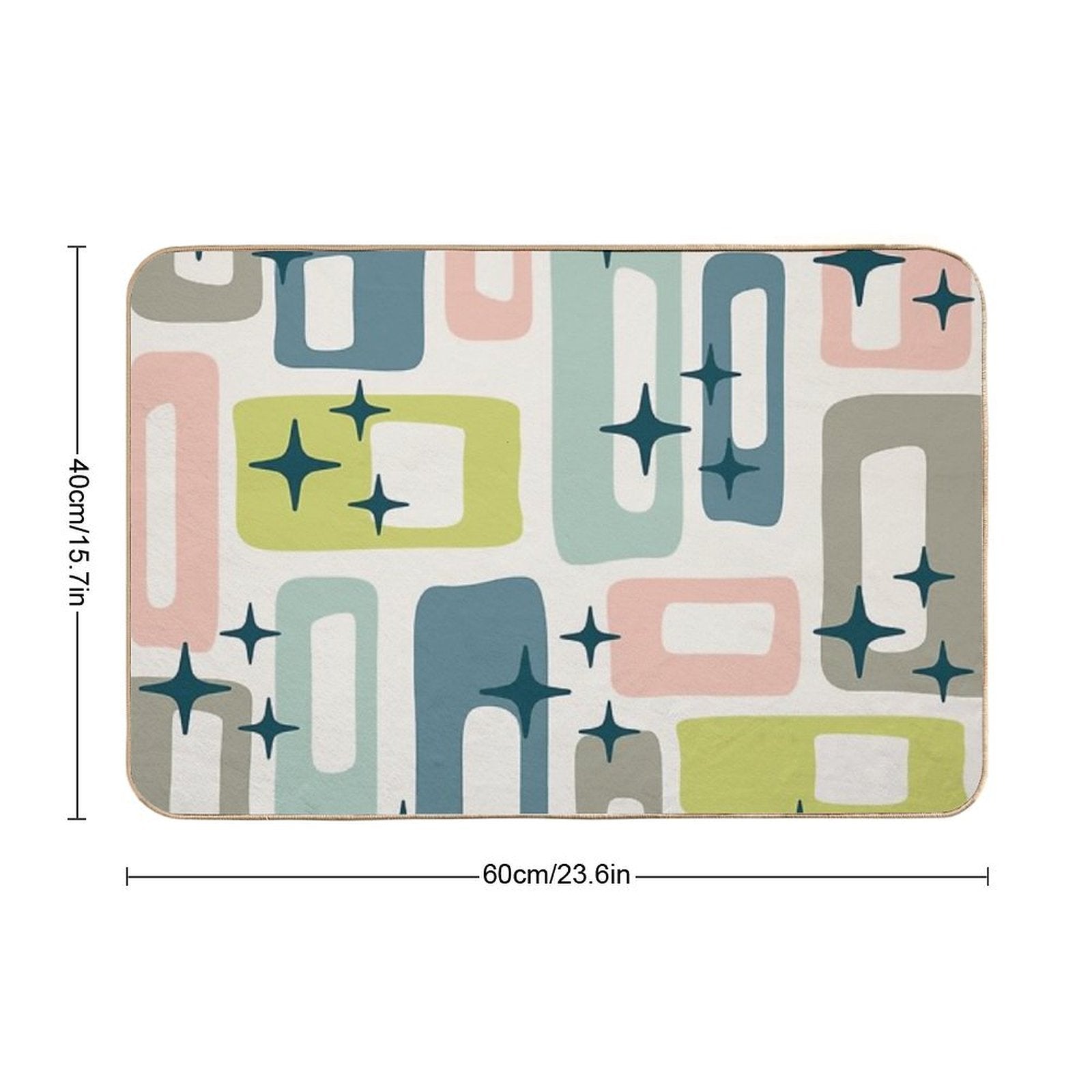 Retro Mid Century Modern Abstract Pattern 160  Slip-Resistant Bath Mat
