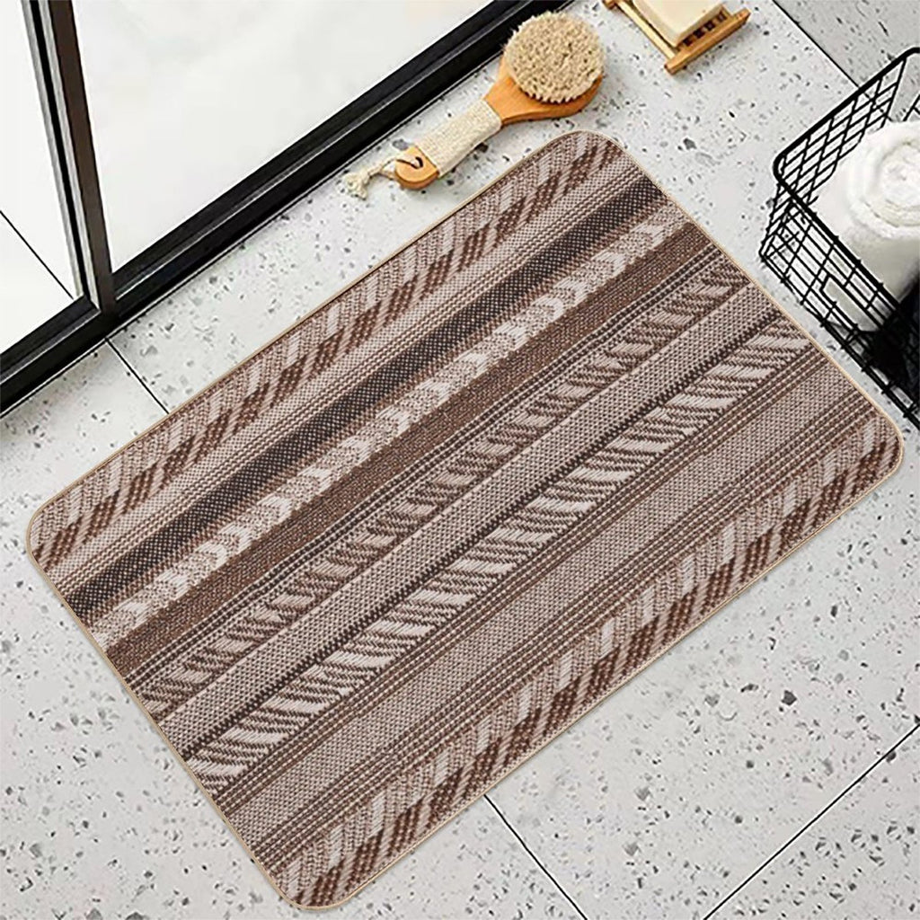 Copper - Boho Stripe -  Easy Maintenance Bath Mat
