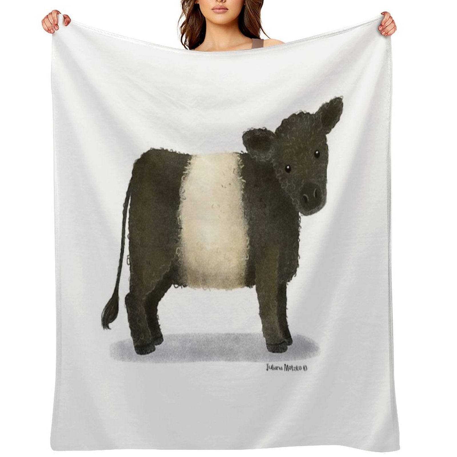 Belted Galloway Cattle Quick-dry Throw Blanket
