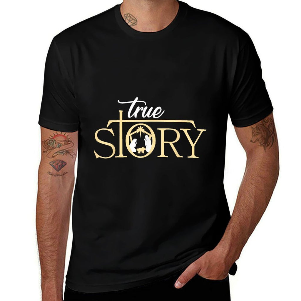 True Story of Jesus Birth Christmas Nativity Christmas  Summer-ready Fabric T-Shirt