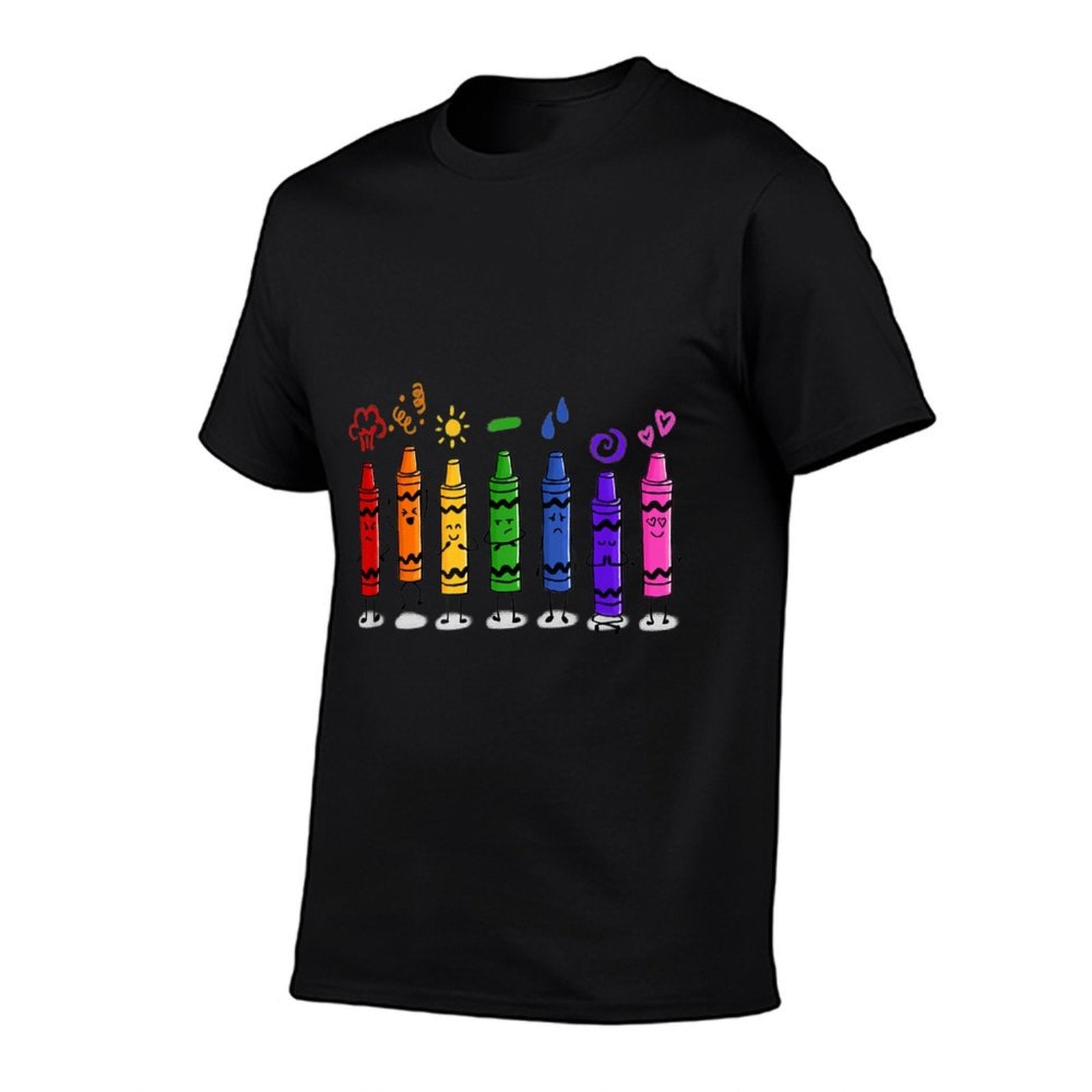 Colorful Color Crayon Attitudes Emotions of The Rainbow  Moisture-wicking T-Shirt