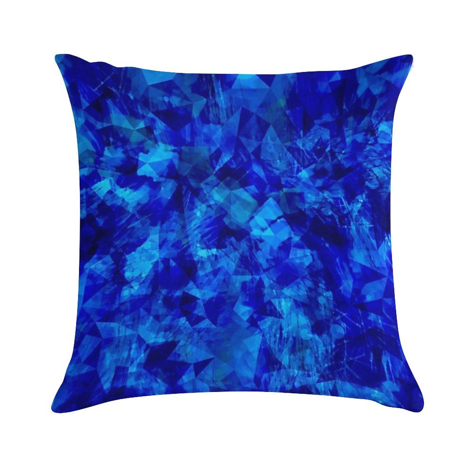 Cobalt Facets Soft Washable Throw Pillow