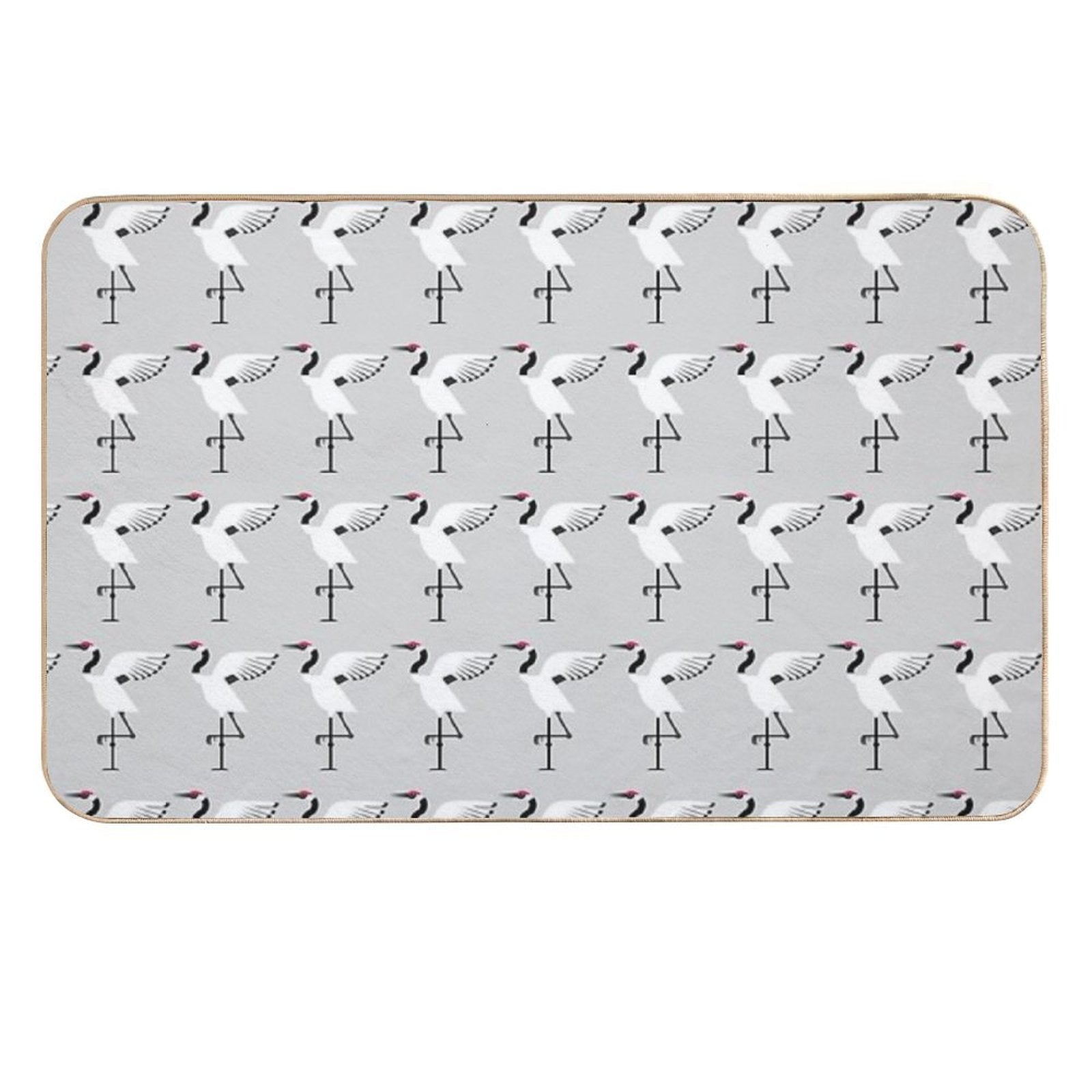 Minimal Red-crowned Crane (Grus Japonensis)  Rapid-Drying Bath Mat