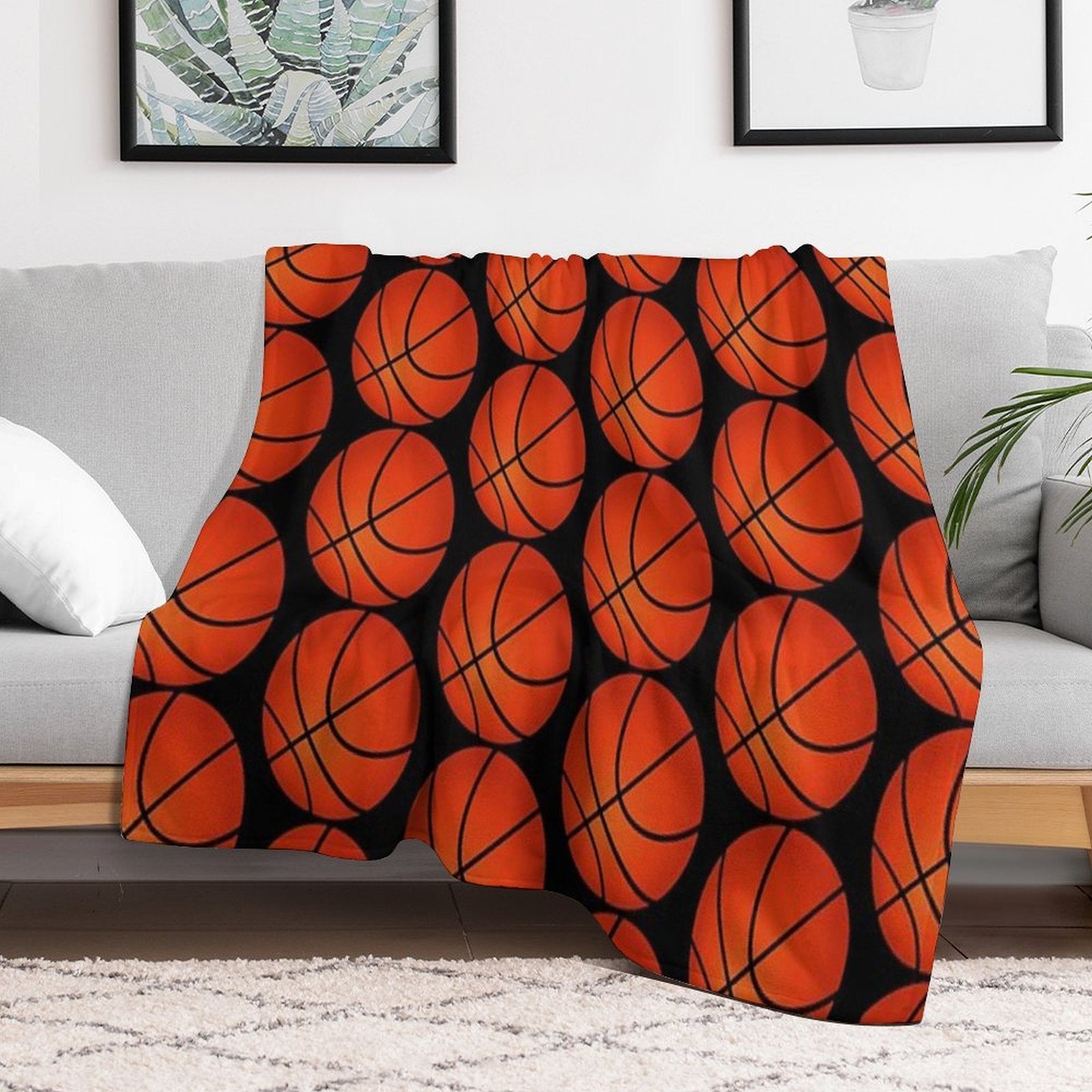 Sports Basketball Wrinkle-free Throw Blanket