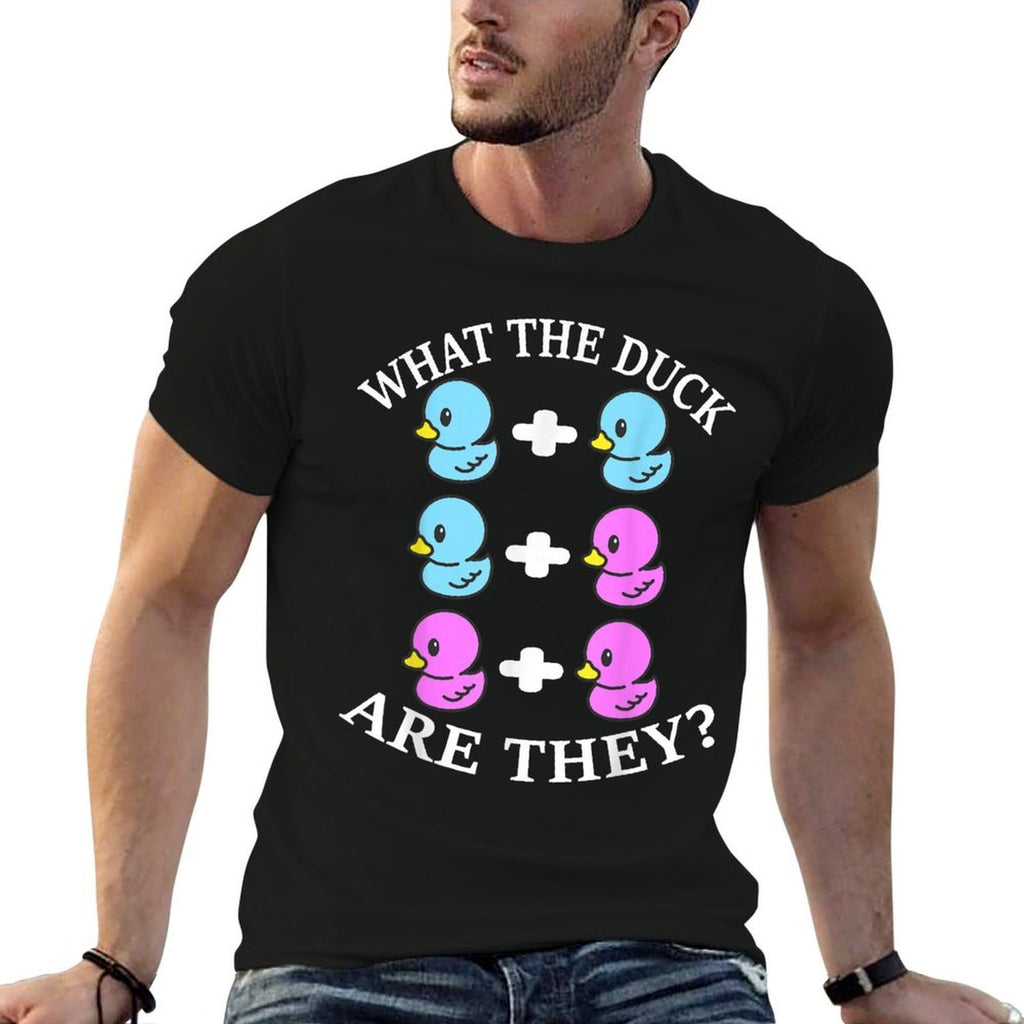 Funny Twins Gender Reveal - What The Duck Are They  Fade-proof Color T-Shirt