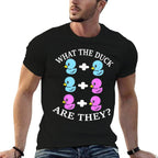 Funny Twins Gender Reveal - What The Duck Are They  Fade-proof Color T-Shirt