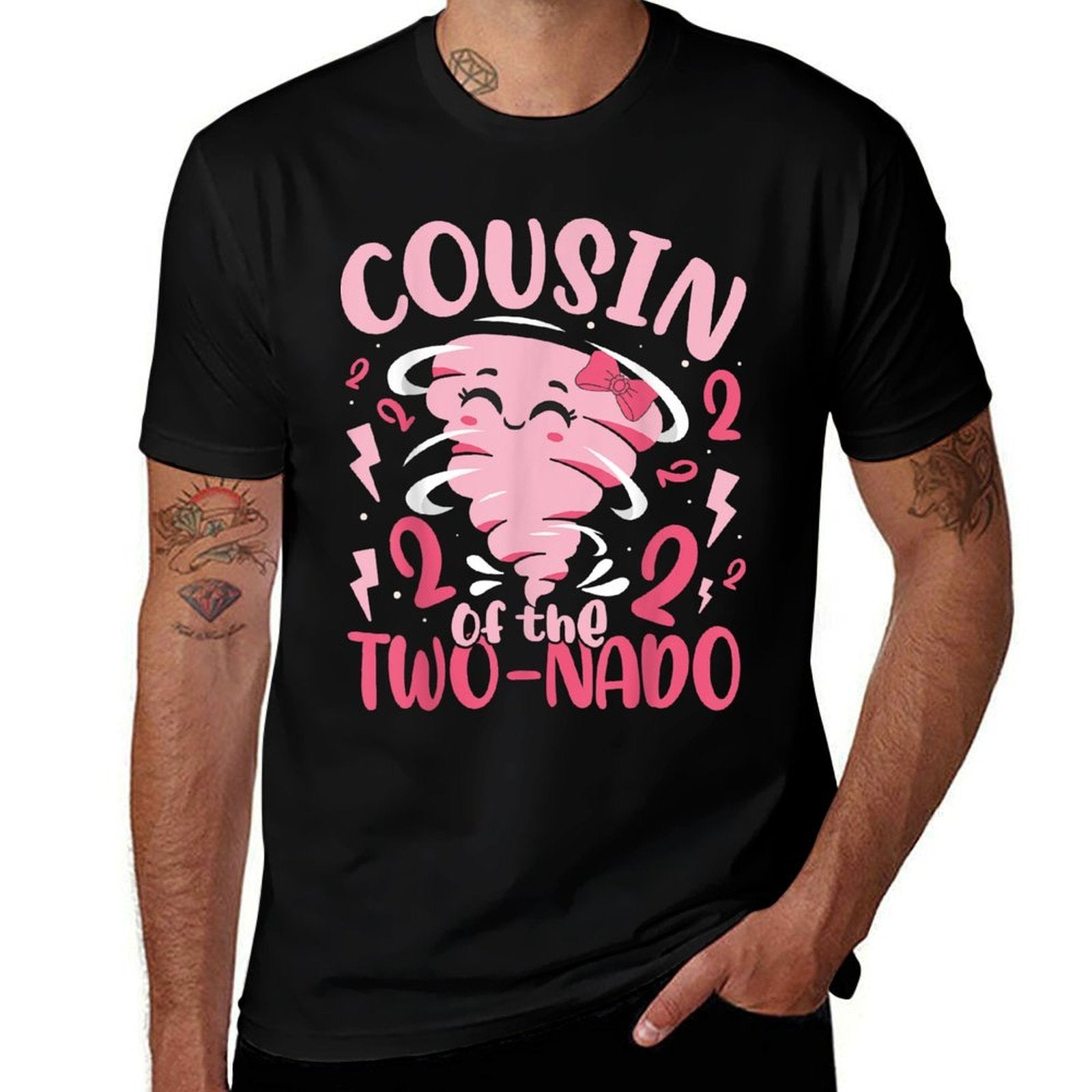 Cousin of The Two-nado Tornado Theme 2nd Birthday Party Kids  Lightweight T-Shirt