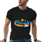Principal Outer Space School Admin Staff Solar System  Heathered Texture T-Shirt