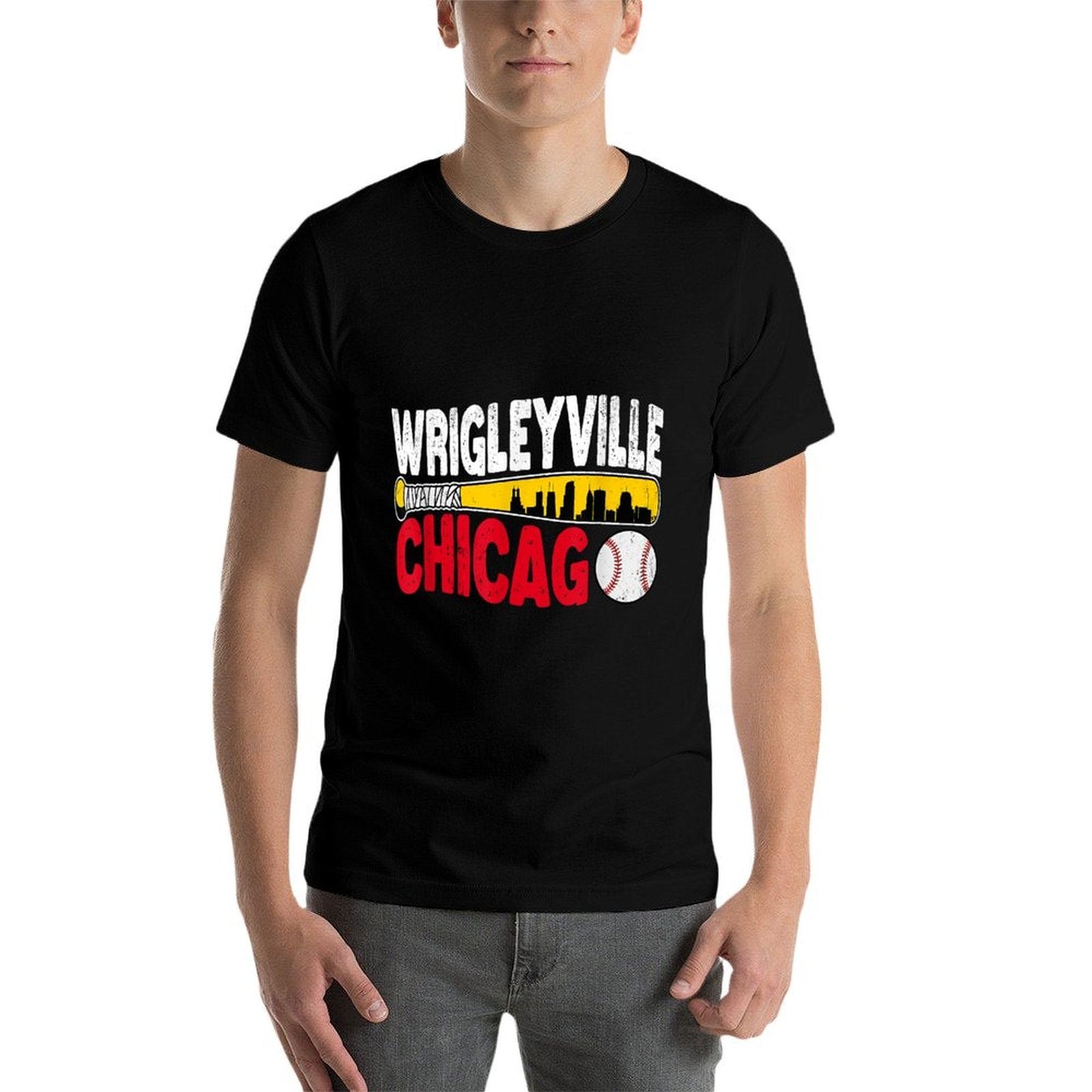 Graphic Chicago States Throwback Design Classic Wrigleyville  Summer-ready Fabric T-Shirt