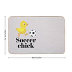 Funny Cute Animated Cartoon Soccer Chick  Absorbent Bath Mat