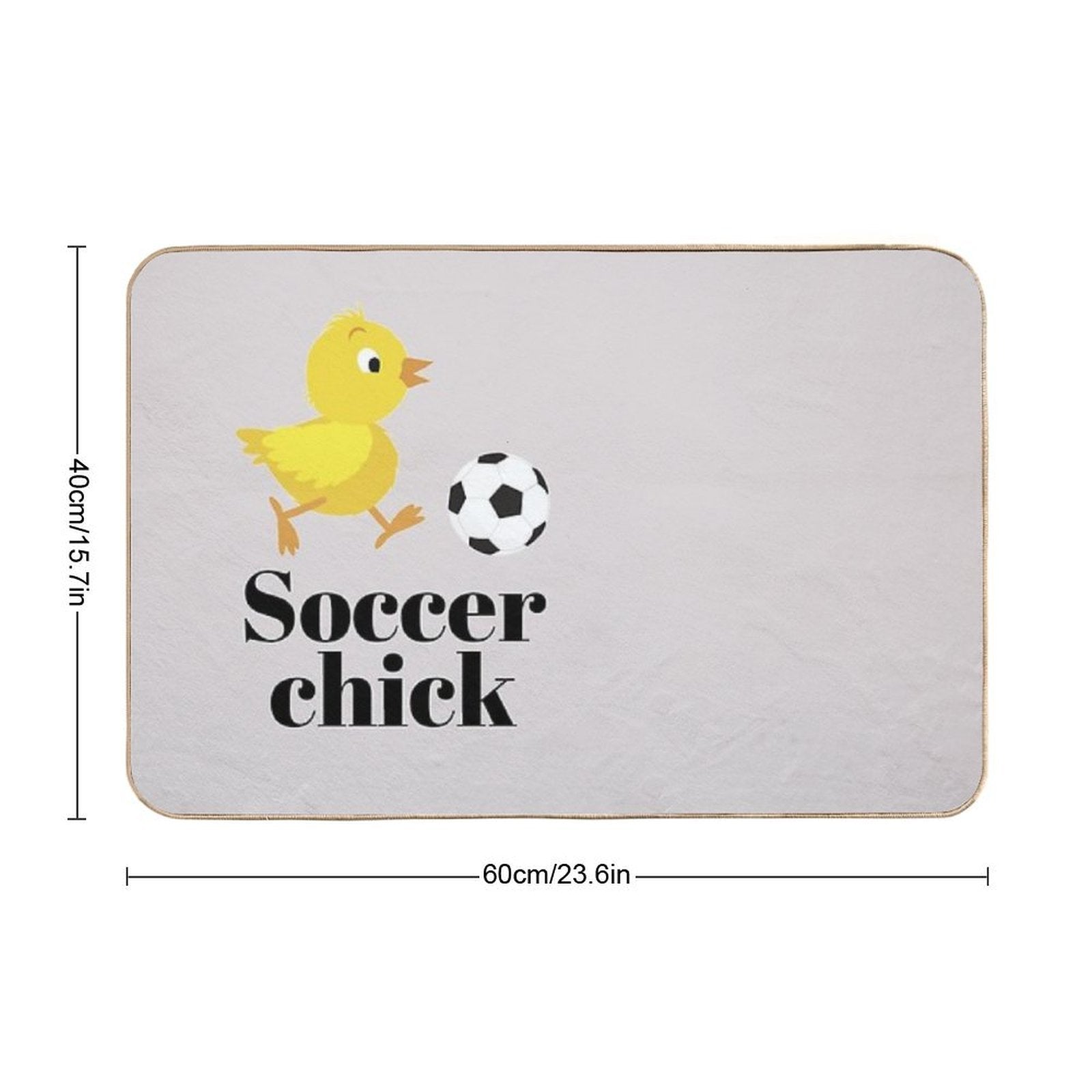 Funny Cute Animated Cartoon Soccer Chick  Absorbent Bath Mat