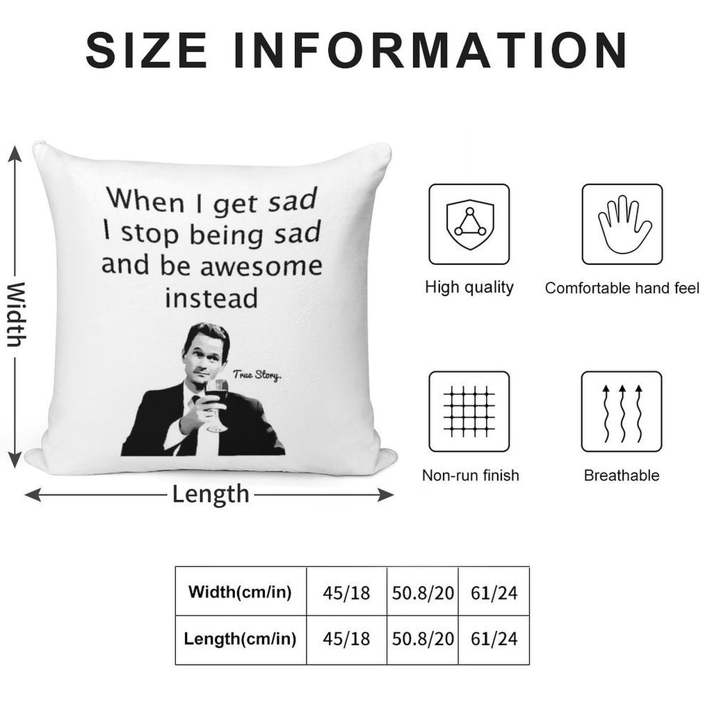 When Barney Gets Sad Soft Easy Maintenance Throw Pillow